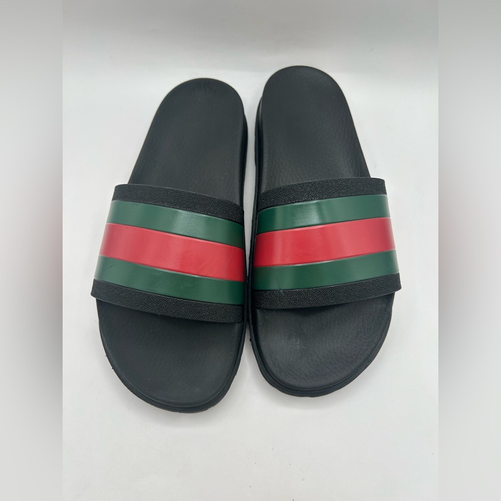 GUCCI AUTHENTIC Web Trek Lug Sole Slides Sandals
Green Red Back Men’s 11 Wm 12 - Picture 7 of 14
